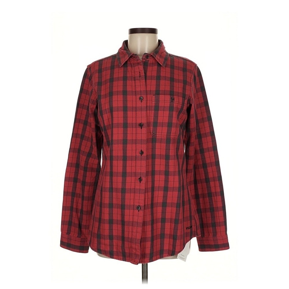 Filson Womens Cotton Button Down Shirt Flannel Red Plaid Size Medium